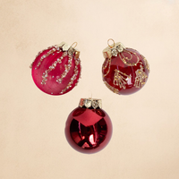 6cm Red Christmas Balls (Set of 12) DB Studio