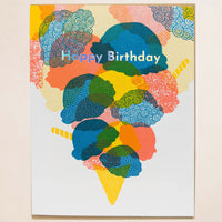 Birthday Ice Cream Cone Card Porchlight Press Letterpress