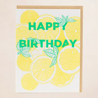 Birthday Lemons Card Porchlight Press Letterpress