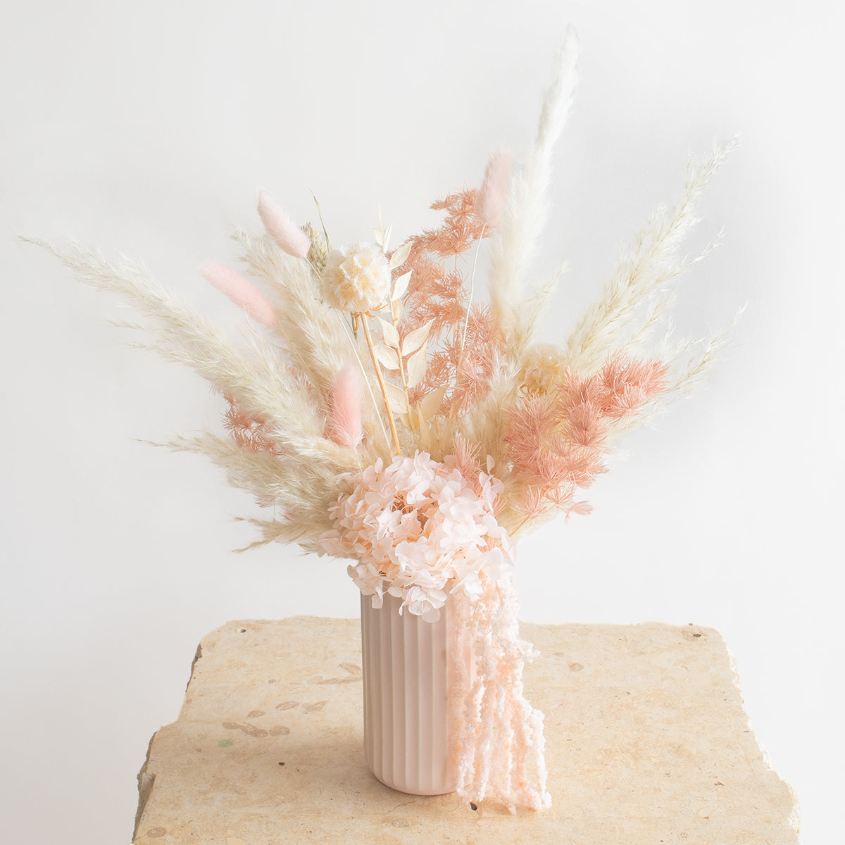 Blush Short Bud Vase - Dried Designer Blooms Canada