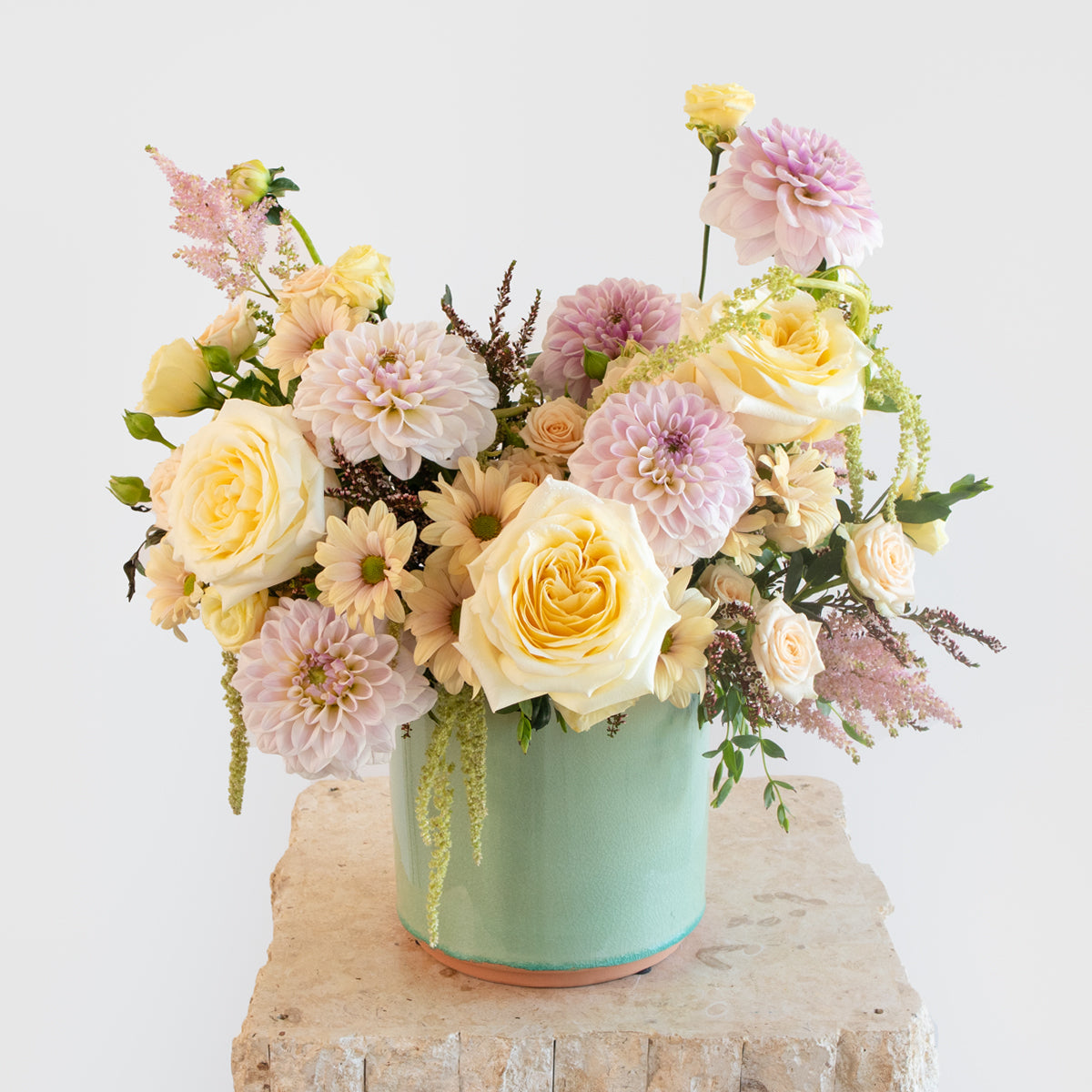 Buttercream Vase Arrangement Designer Blooms Canada