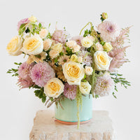 Buttercream Vase Arrangement Designer Blooms Canada