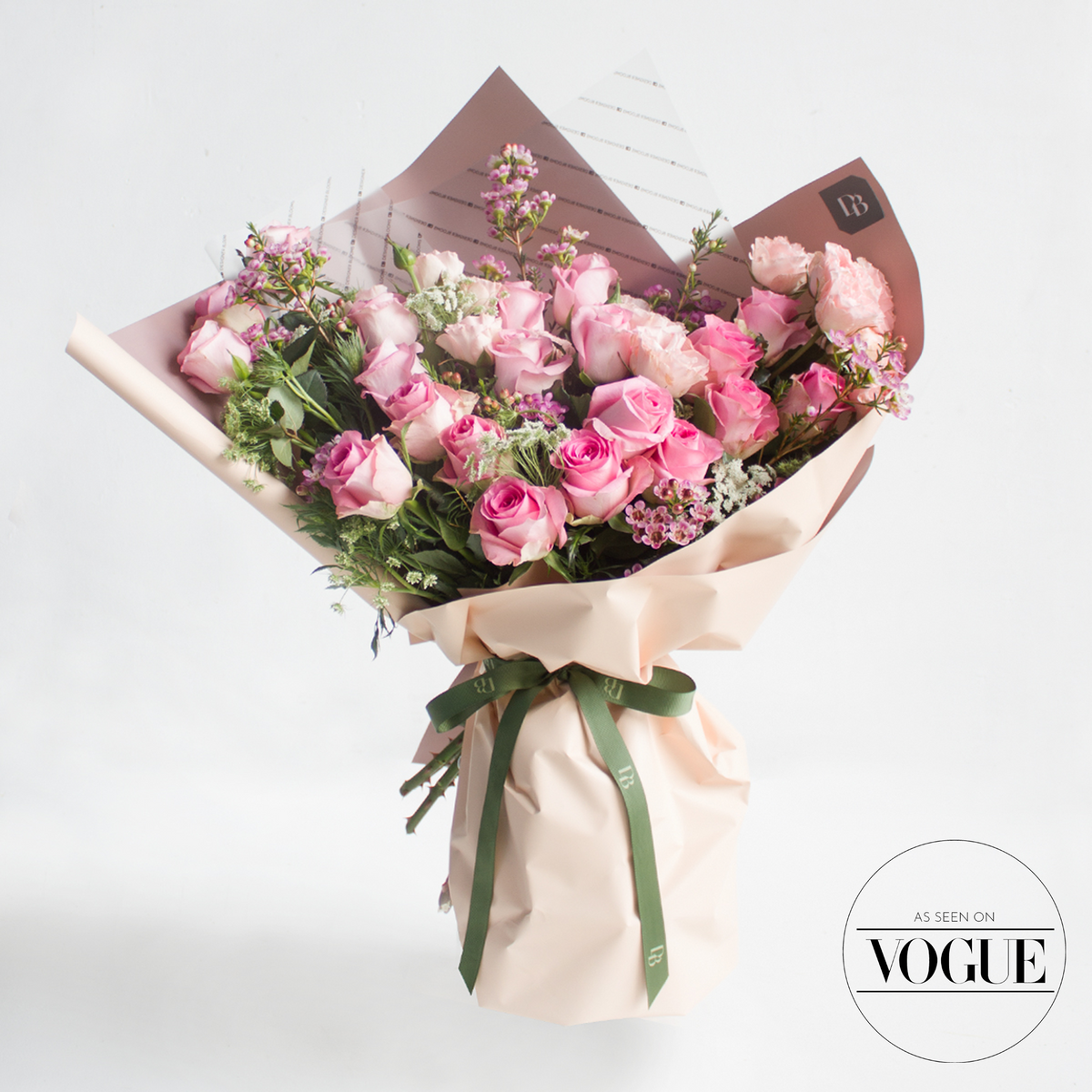 Classic Love Pink Rose Bouquet DB Studio