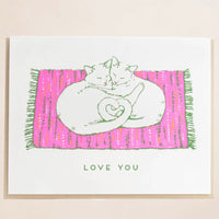 Colour Your Cats - Love Interactive Greeting Card Porchlight Press Letterpress