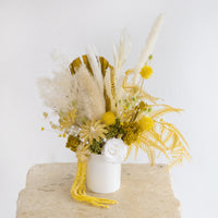 Lemon Chiffon Dried Vase Arrangement DB Studio