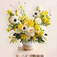 Lemon Chiffon Vase Arrangement DB Studio