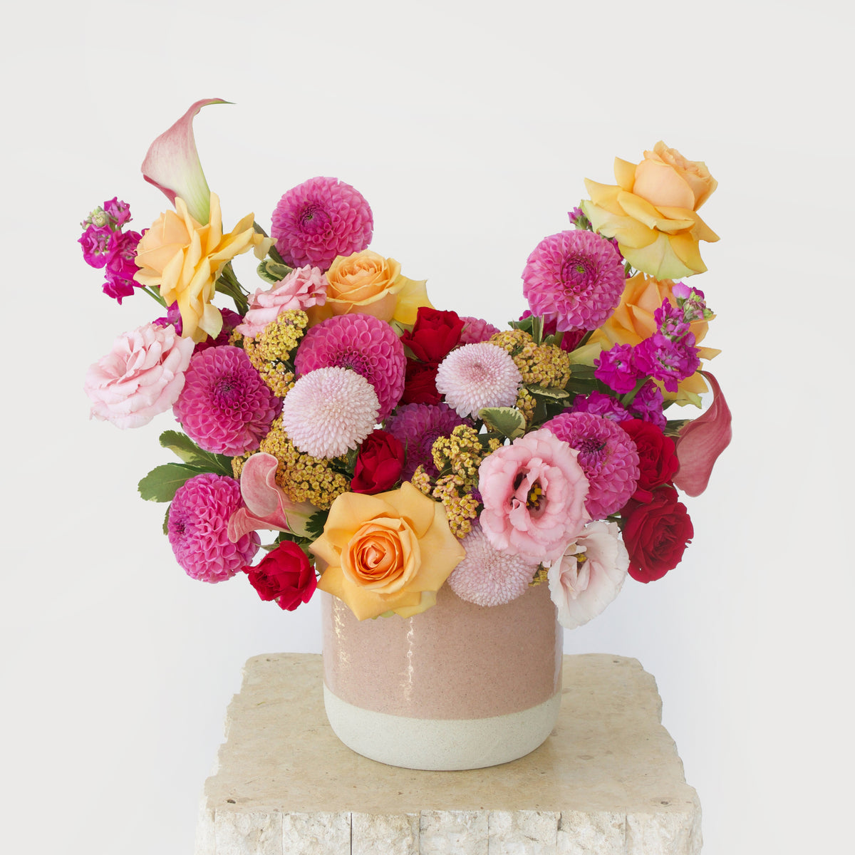 Buttercream Vase Arrangement Designer Blooms Canada