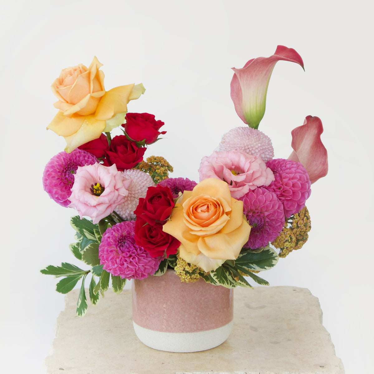 Buttercream Vase Arrangement Designer Blooms Canada