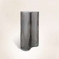 Tall Wavy Ribbed Glass Vase DB Studio