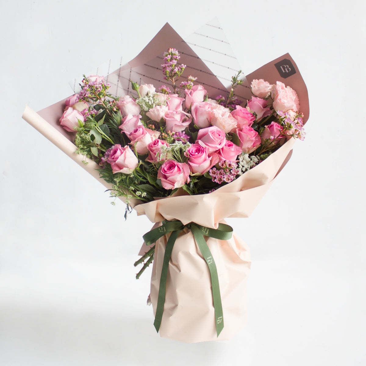 Classic Love Pink Rose Bouquet DB Studio